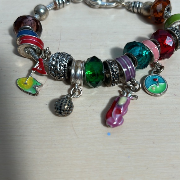 INSPIRED GOLFER CHARM BRACELET, GOLF BALL CLUB BAG SNEAKER CHARMS - Picture 4 of 8